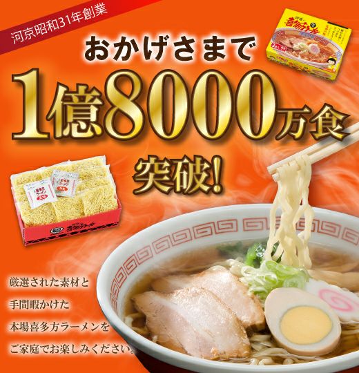 喜多方ラーメン黄箱3食入 | 喜多方ラーメンの河京 公式